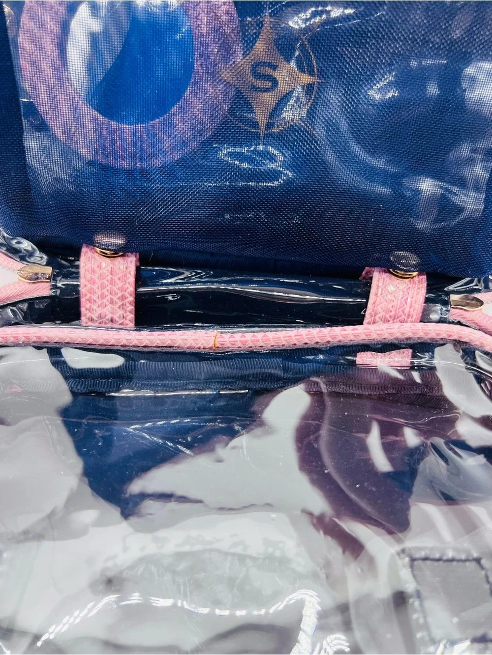 Stephanie Johnson Pink Textured Zip Around Laura Cosmetic Case with Top Handle